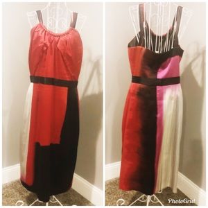 Elie Tahari Silk Colorblock Dress